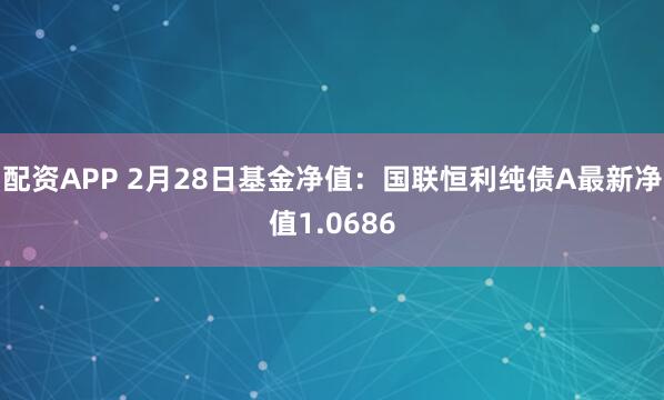 配资APP 2月28日基金净值:国联恒利纯债A最新净值1.0686