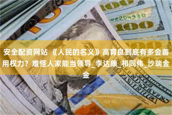 安全配资网站 《人民的名义》高育良到底有多会善用权力?难怪人家能当领导_李达康_祁同伟_沙瑞金