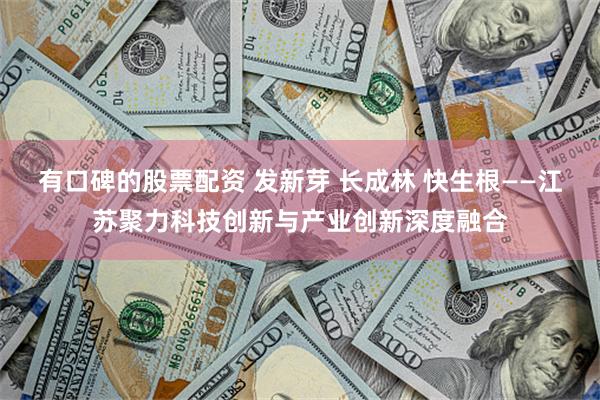 有口碑的股票配资 发新芽 长成林 快生根——江苏聚力科技创新与产业创新深度融合