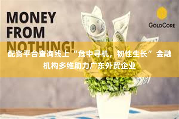 配资平台查询线上 “危中寻机，韧性生长” 金融机构多维助力广东外贸企业