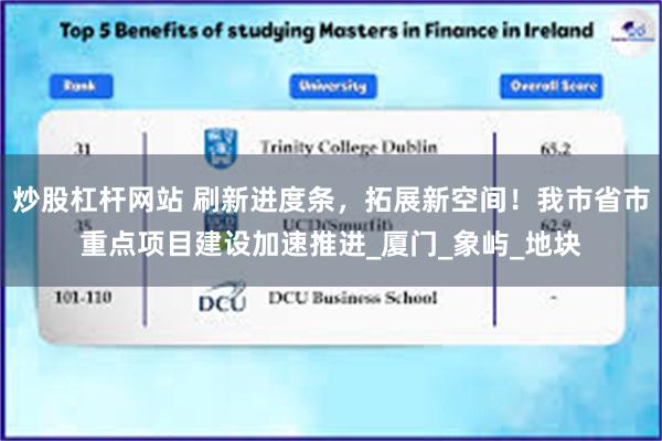 炒股杠杆网站 刷新进度条，拓展新空间！我市省市重点项目建设加速推进_厦门_象屿_地块
